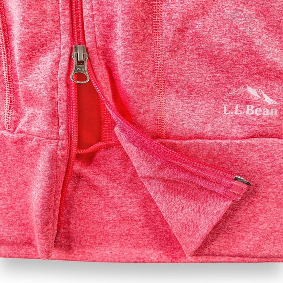 LL Bean Medium Jacket Cotton Blend Full Zip Pink Peach Women's Running Athletic - Picture 8 of 15